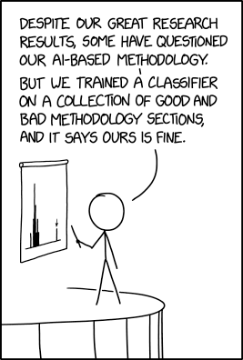 Comic about training a classifier on examples of good and bad methodology